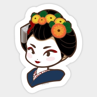 October Maiko - Chrysanthemum Sticker